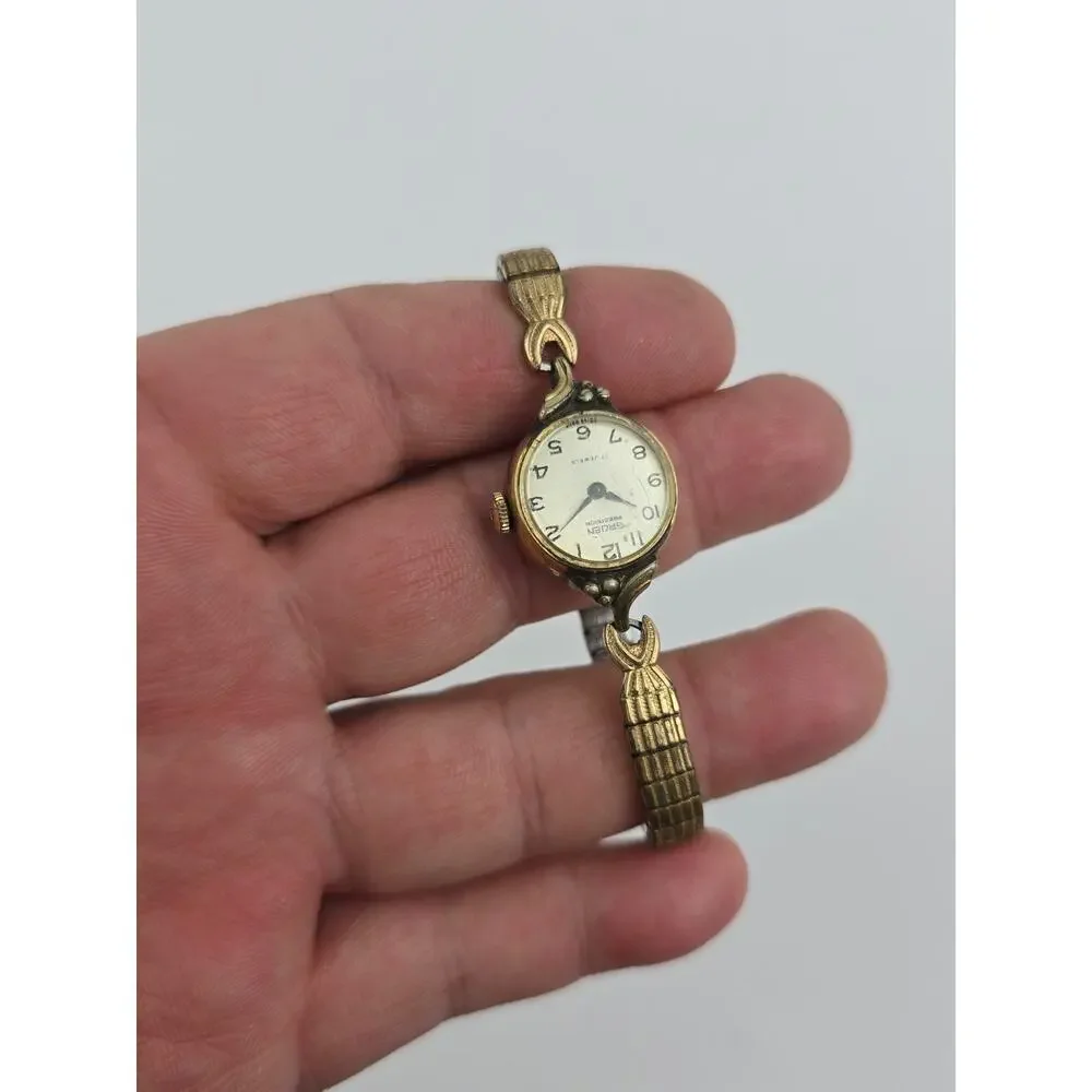 Vintage Elgin women's / ladies empty watch box Velvet liner built-in stand